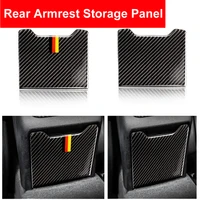 carbon fiber rear armrest storage box panel cover trim car sticker for mercedes benz c class w205 c180 c200 glc260 accessories