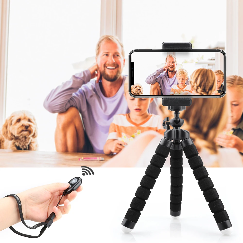 Гибкий губчатый штатив-Осьминог Vamson держатель с зажимом для Xiaomi Yi iPhone Huawei Gopro hero 7 6