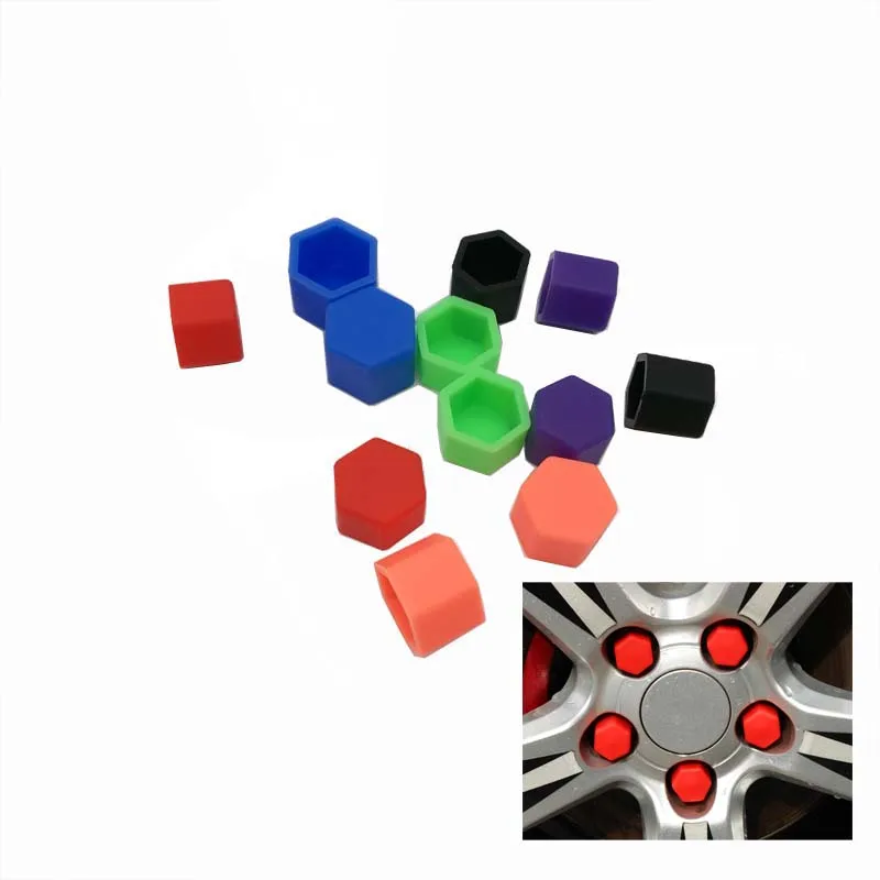 

20pcs Car Tire Nut Protector Bolt Covers 17mm 19mm 21mm Screw Caps Decoration Silicon Gel Wheel Nut Protection