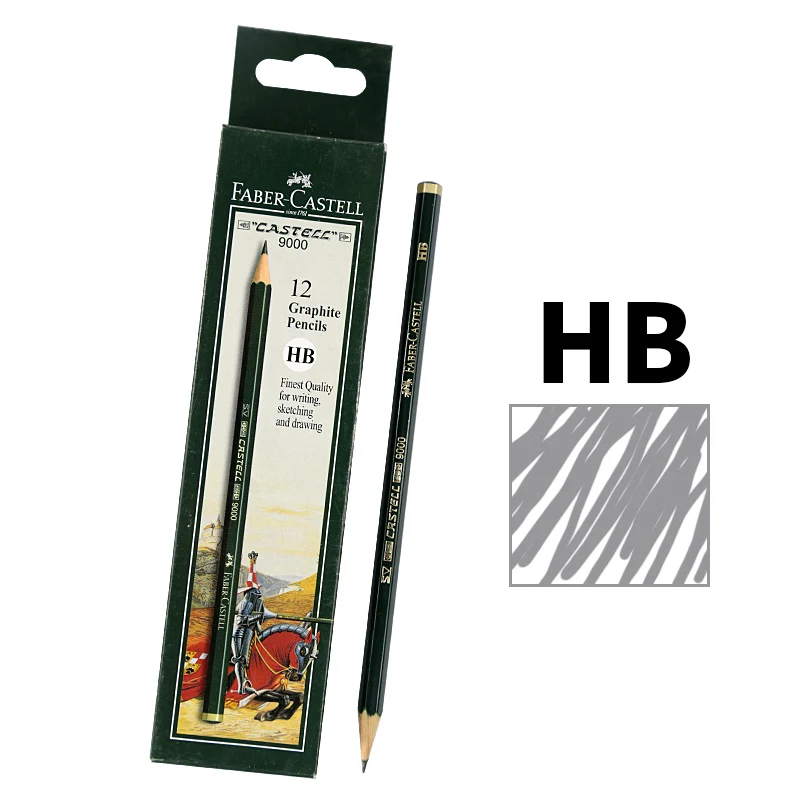 12pcs HB FABER CASTELL 9000 эскиз карандаш профессиональная живопись художественный карандаш дизайн специальное письмо - Цвет: 12pcs HB