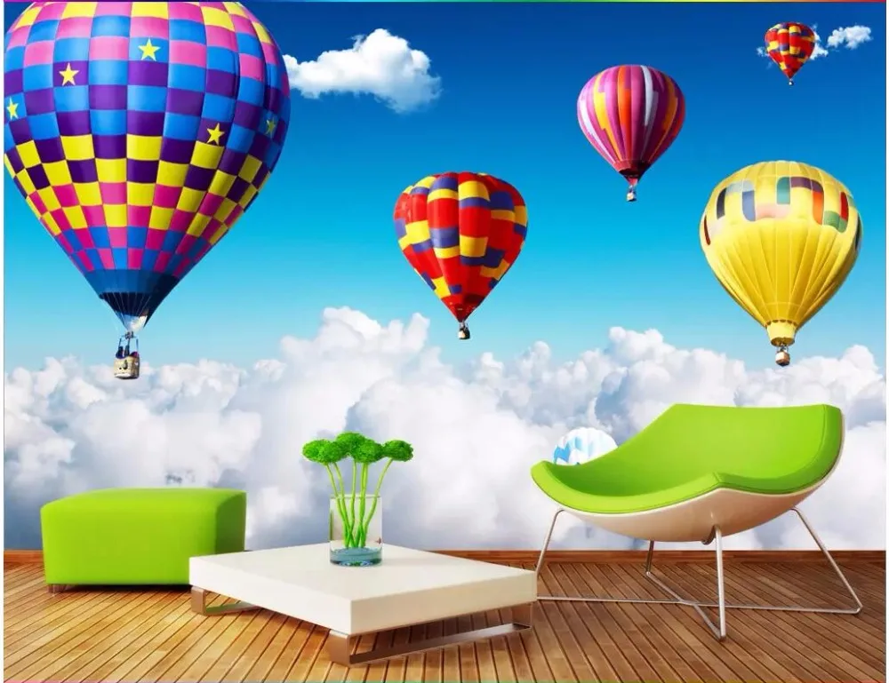 3d обои на заказ фотообои Современный Простой Романтический воздушный шар