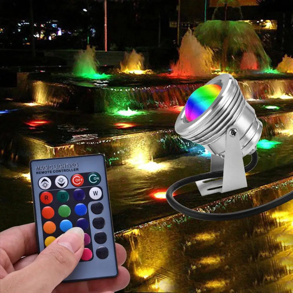 Zjright Led с дистанционным управлением RGB Водонепроницаемый погружной свет