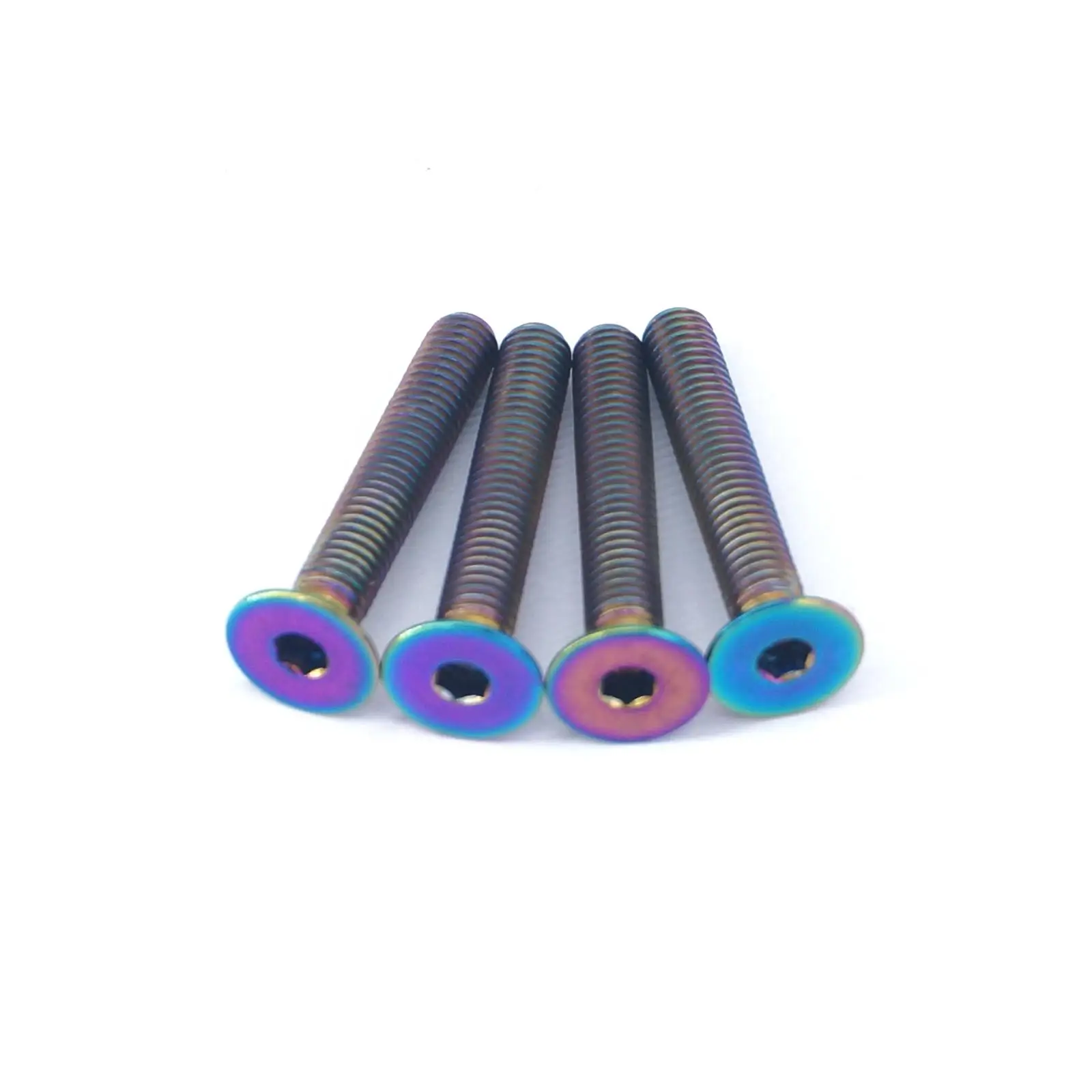 

4 PCS M5 x 30mm Rainbow GR5 Titanium Hex Allen Socket Countersunk Screws Bolts For Bicycle Stem Headset Top Cap