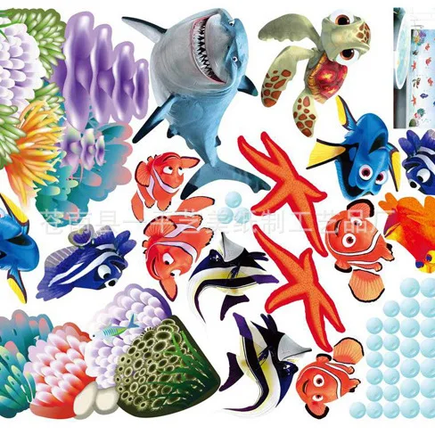 Finding Nemo оптовая продажа креативные Мультяшные настенные наклейки для ванной