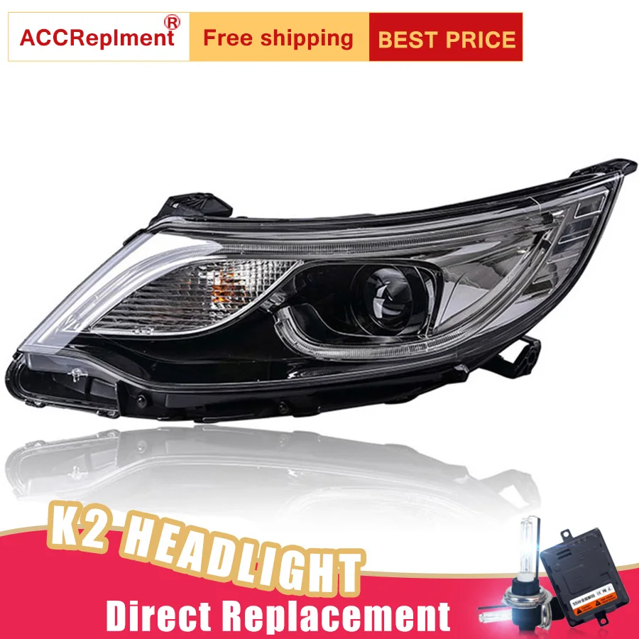 

2Pcs LED Headlights For Kia K2 2015-2016 led car lights Angel eyes xenon HID KIT Fog lights LED Daytime Running Lights