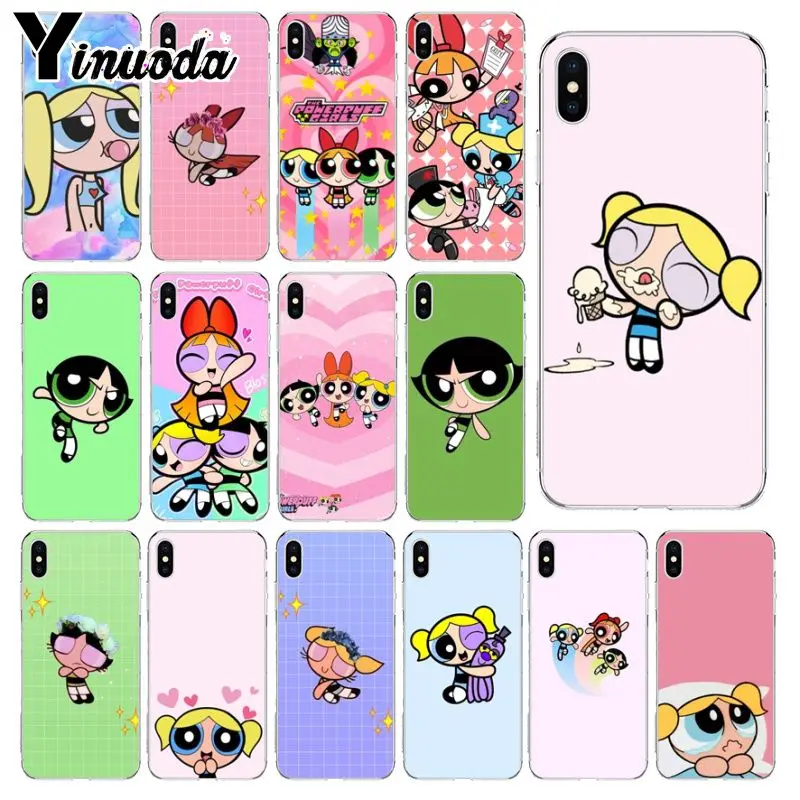 Yinuoda супер милый Powerpuff Girls Мягкий силиконовый чехол для телефона для Apple iPhone 8 7 6 6S Plus X XS MAX 5 5S SE XR мобильных телефонов