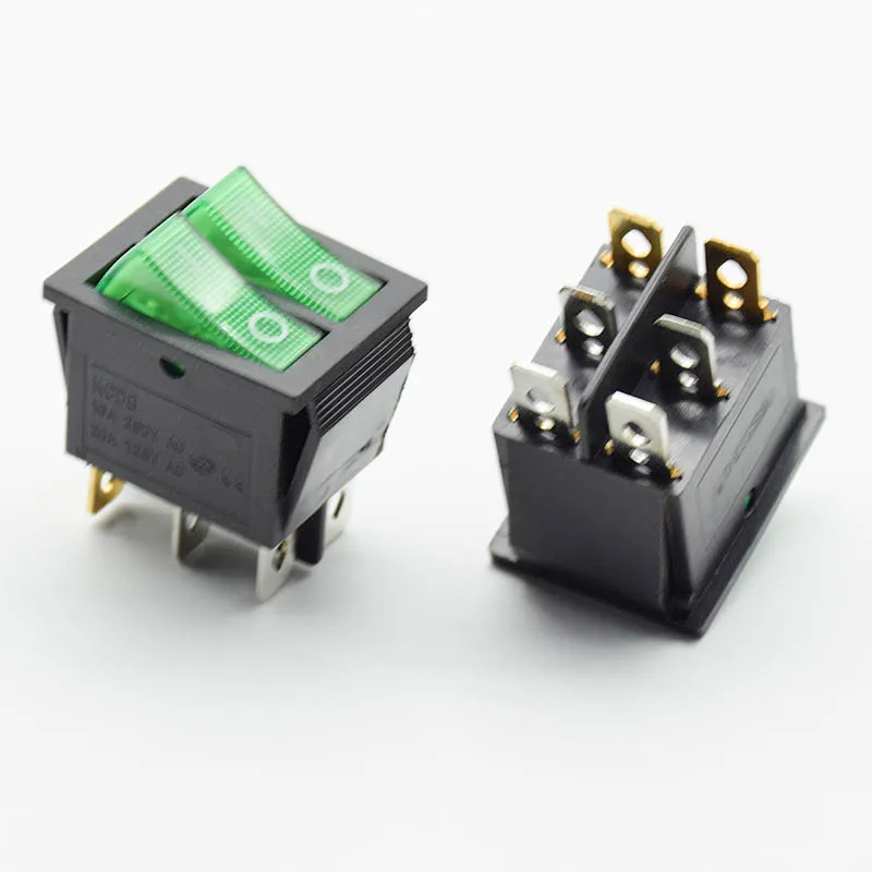 2 шт. KCD8 6PIN 16A 250V 20A 125V двойной светильник перекидной переключатель сделаны в Водонепроницаемый ВКЛ-ВЫКЛ KCD6 лодка Мощность переключатель