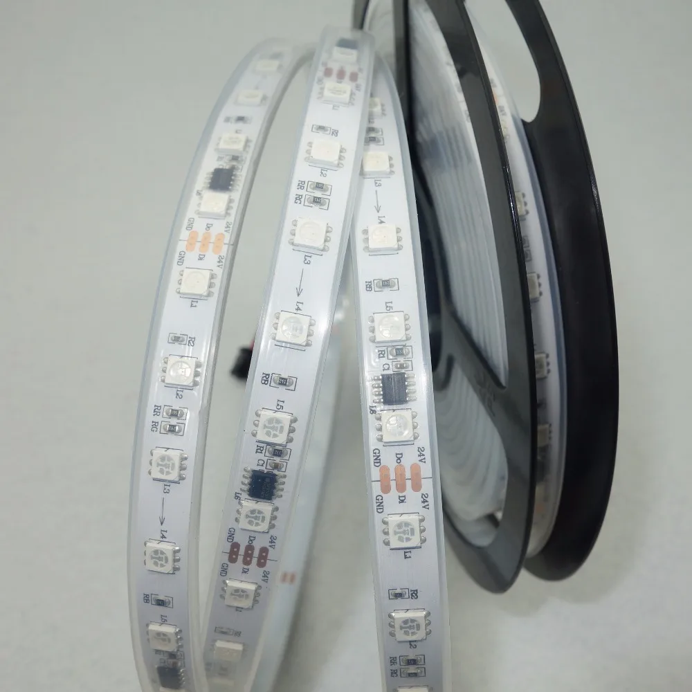 5 м DC24V SM16703 IC (аналогичный WS2811 IC) 60 светодиодов с/м (10 пикселей/м) белая