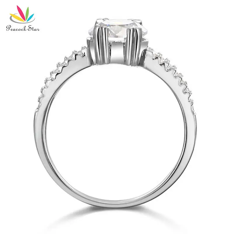 Кольцо из серебра 925 пробы с павлином и звездой 2 карата|ring jewelry|engagement ring925 silver |