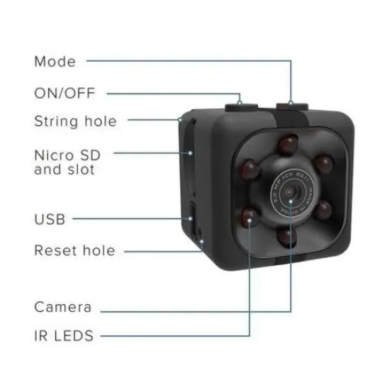 Горячие Мини Micro HD Камера кости видео USB Запись DVR камера SQ11 черный