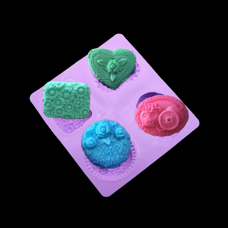 Сердце-форма для изготовления мыла Роза Маргаритка торт форма украшения монеты