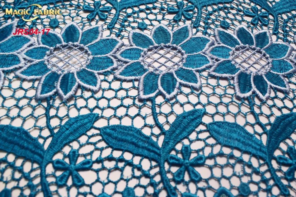 

2017 Latest African Nigerian Wedding Dress Lace Fabric Black Water Soluble Chemical Cord Lace Guipure Lace Fabric 5 Yards JRS04