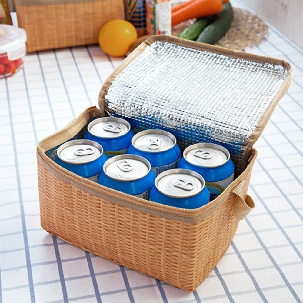 Сумка для ланча женщин портативная термоизолированная коробка Bento сумка пикника