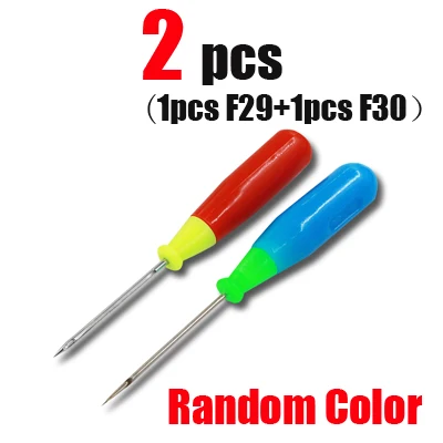 Random Color-2pcs 2 шт. кожаных крючков для рукоделия, шило, крючков для вязания, кожаный БРОШЮРОВЩИК, швейные сверлильные крючки для игл, ремонт кожи, шило, аксессуары для кожи - Цвет: Random Color-2pcs
