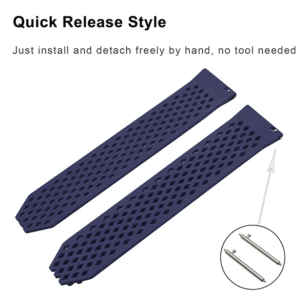 Силиконовый ремешок для часов Fossil Q Founder Wander Crewmaster Grant Marshal Quick Release ремешок для часов резиновый браслет