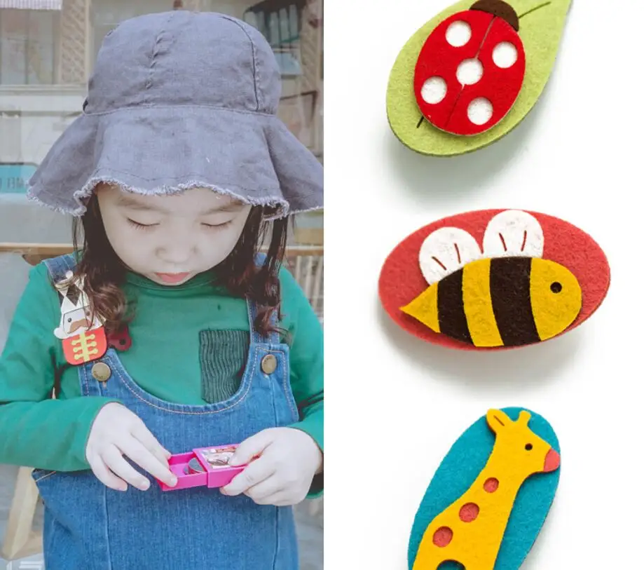 Korea Hand Made Cute Cartoon Little Children's Hairpin Clouds Flower Cloth Girls Hair Clip Popular Accessories |
