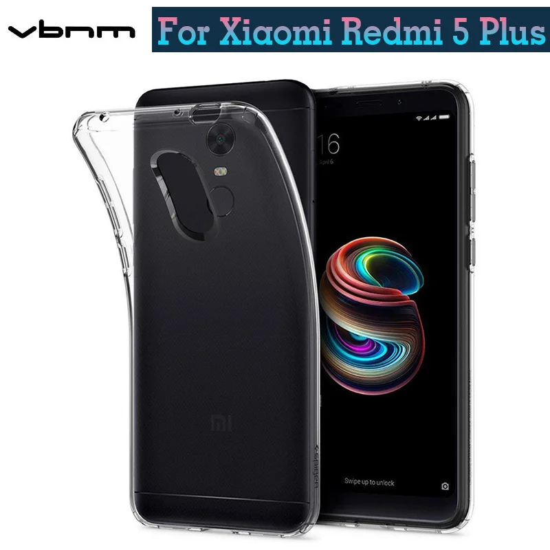 Чехол для Xiaomi Redmi 5 Plus Ультратонкий Мягкий ТПУ силиконовый гелевый Прозрачный