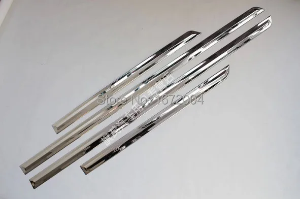 Хромированная нержавеющая сталь боковая дверь молдинговая отделка 4 шт. подходит