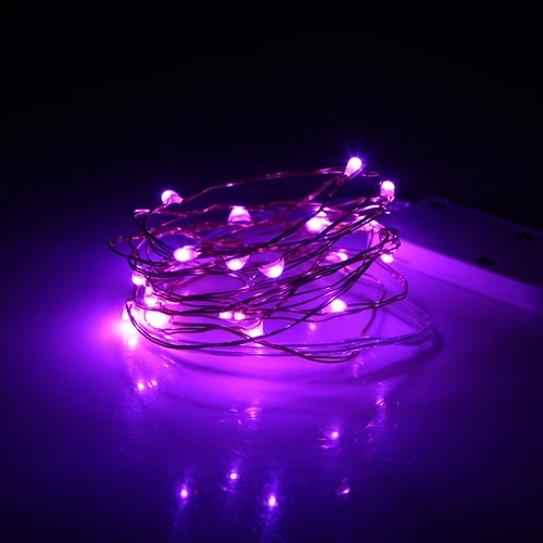 2 м 20LED медная проволочная гирлянда мини гирлянда сказочные светильники с питанием от аккумулятора для рождества праздничные декоративные светильники - Испускаемый цвет: Purple