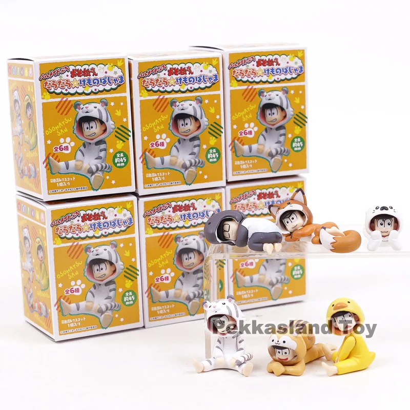6 шт. Мультяшные мини креативные Аниме фигурки Osomatsu San ночная рубашка версия