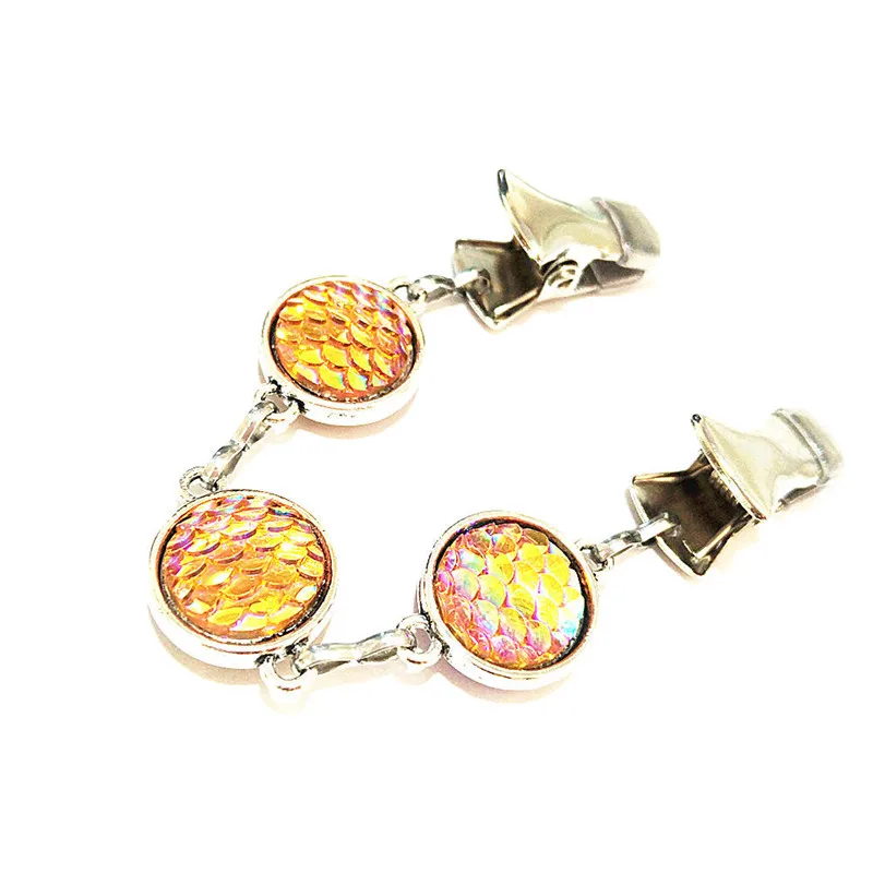 Round Mermaid Scales Cardigan Clip Sweater Jewelry Brooch For Women Clasp Shawl Mittens Guard Clips | Brooches