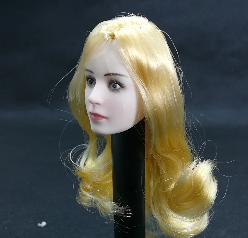 1/6 женский кукла Золотые длинные вьющиеся волосы голова девушка лепить в