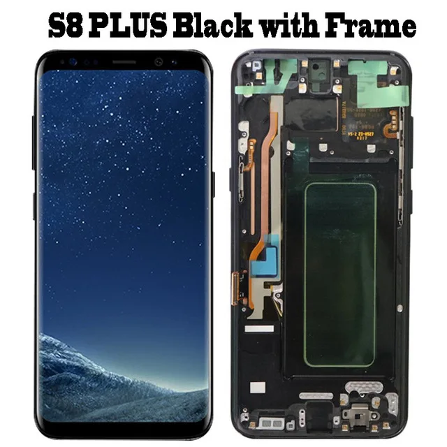 Супер AMOLED для Samsung Galaxy S8 S8 Plus G950 G950F G955FD G955F сгоревший теневой ЖК-дисплей с цифрователь для сенсорного экрана - Color: S8 Plus Black