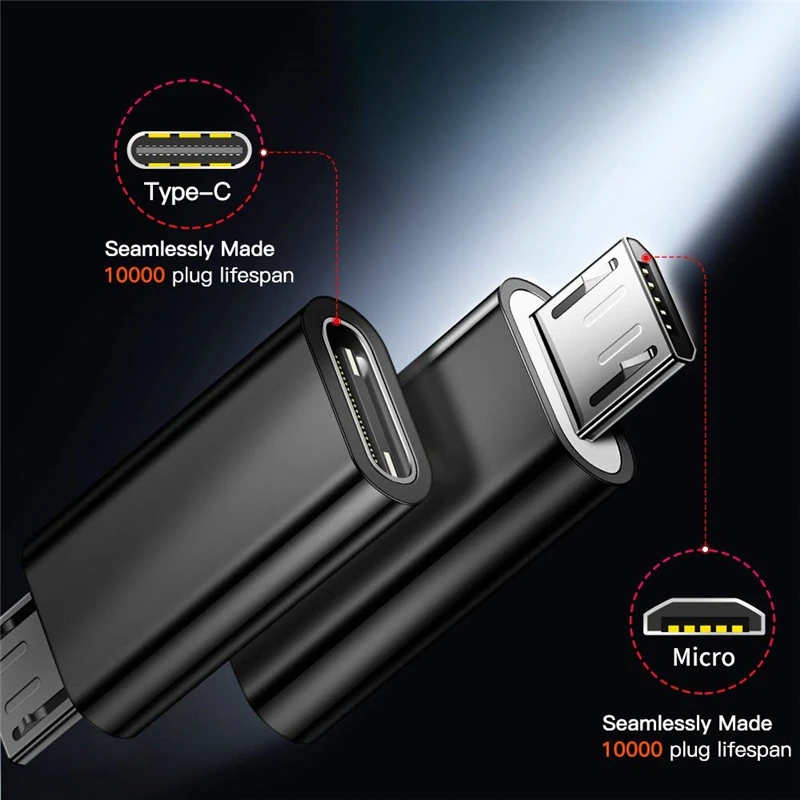 Кабель-адаптер USB Type-C мама-Micro папа для телефонов Android зарядное устройство Sycn Otg