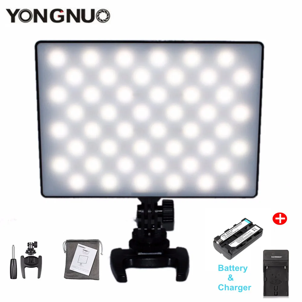 YONGNUO YN300 YN-300 светодиодный свет для студийной видеосъемки 3200 K-5500 K цвет для Canon Nikon Pentax Olympus лампа для фотосъемки с батареей - Цвет: Черный