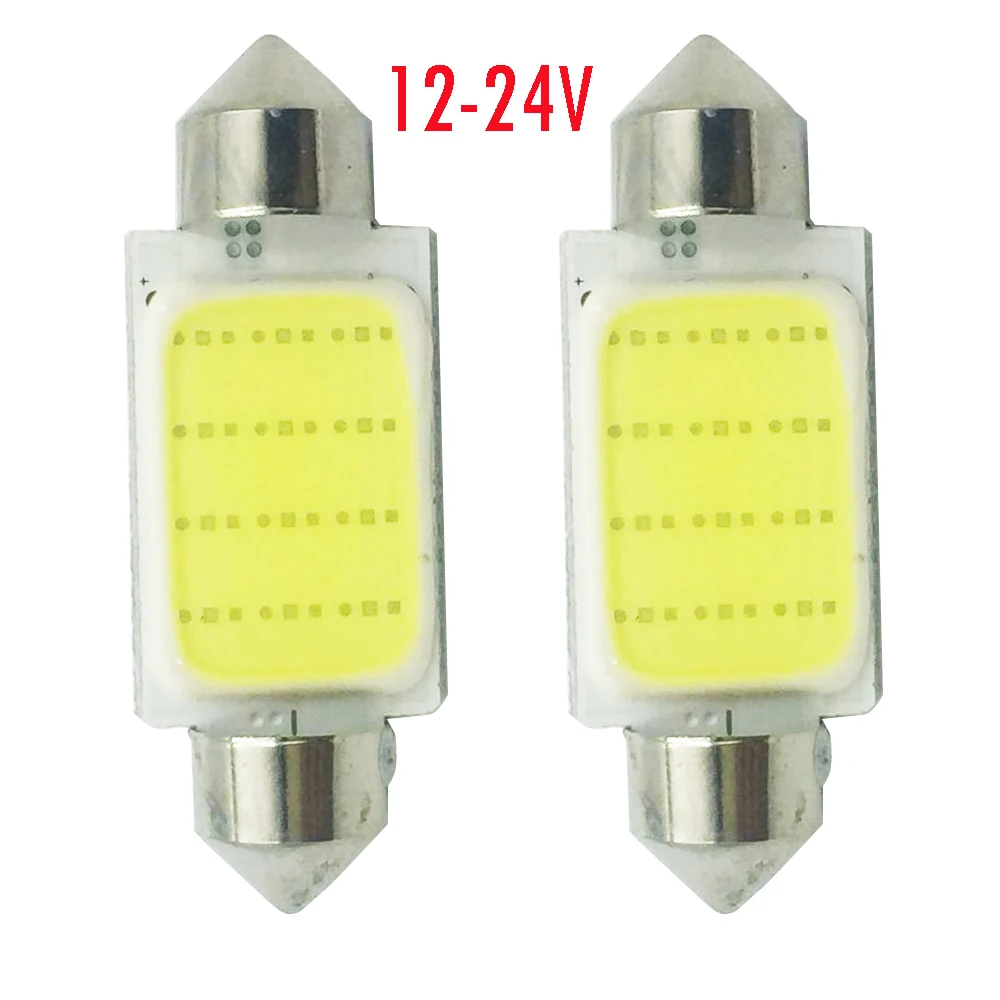 YSY 500 шт. 31 мм 36 39 41 COB Светодиодная лампа C5W C10W автомобильный купольный светильник