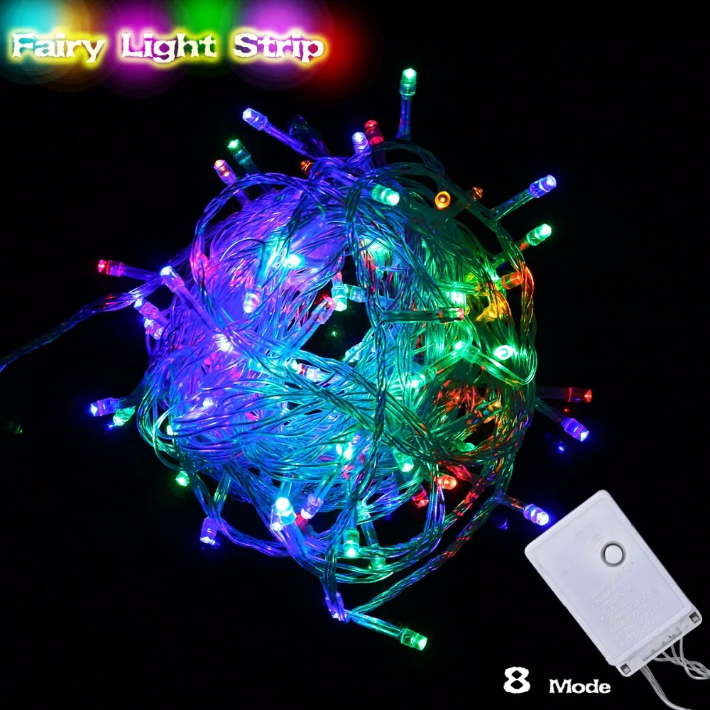 Гирлянда RGB светодиодная 10 м 110 В 220 8 режимов водонепроницаемая IP65 | Лампы и