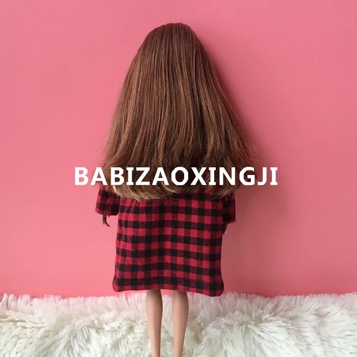 Одежда для куклы 1/6 Bjd одежда в клетку рубашка Blyth подходит Pullip blyth Licca Momoko Azone ICY