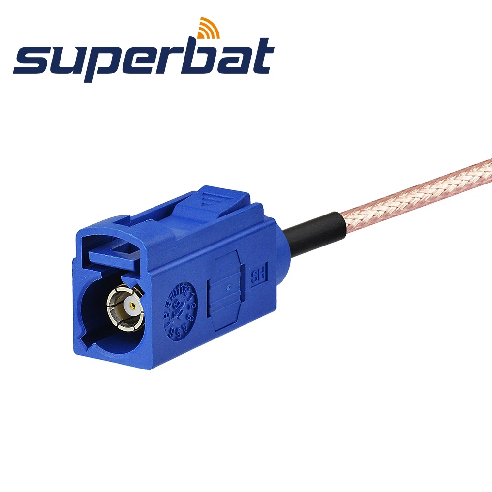 Superbat Fakra Джек C для RP SMA штепсельная вилка с отверстием помощью соединительного
