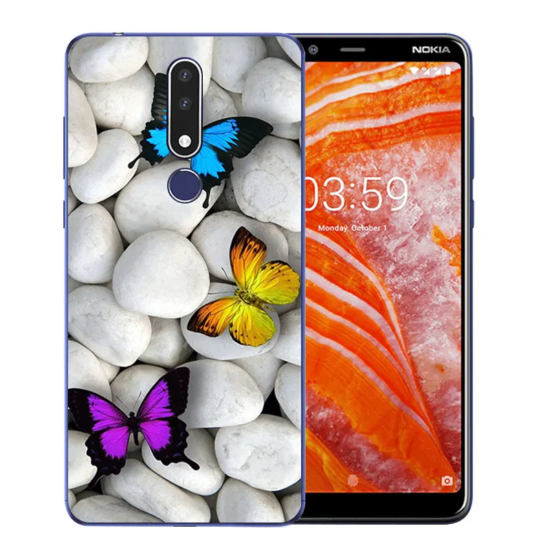 Задняя крышка для Nokia 3 2018/3 1 Силиконовые чехлы из ТПУ ультра тонкие с узором Marb