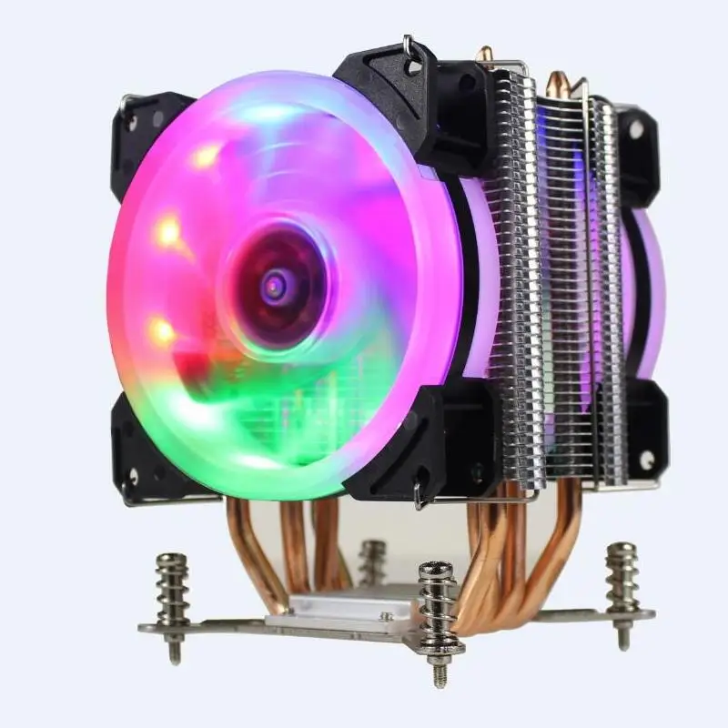 As shown LANSHUO HOT-CPU тихий вентилятор кулер для Intel X79 LGA2011 процессор 4 тепловые трубки охлаждения процессора радиатор 2 вентилятора - Цвет лезвия: As shown