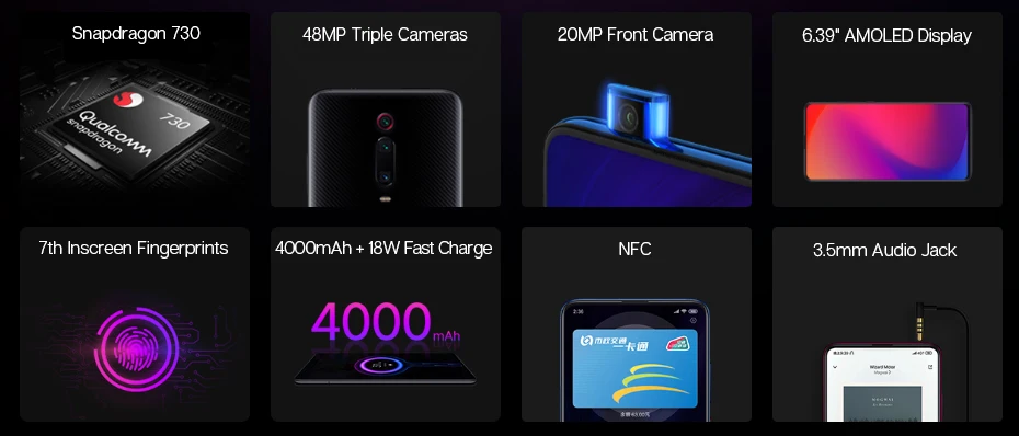 Xiaomi Redmi K20 6GB 128GB Snapdragon 730 Octa Core 6,39 ''AMOLED дисплей 4000mAh 48MP камеры