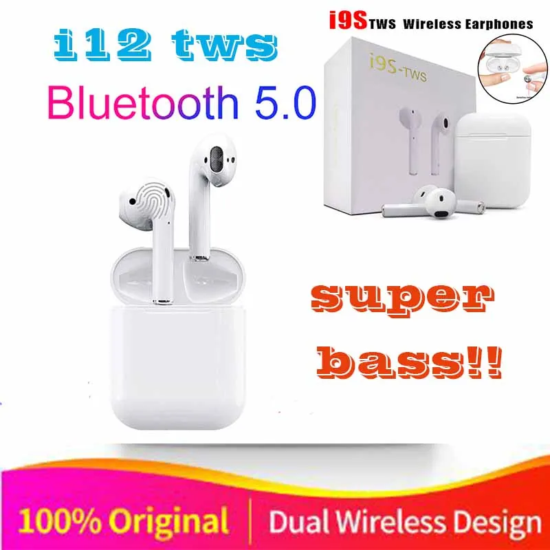 Оригинальные i12 s tws 1 Мини Bluetooth беспроводные супер 3D бас стерео наушники для всех