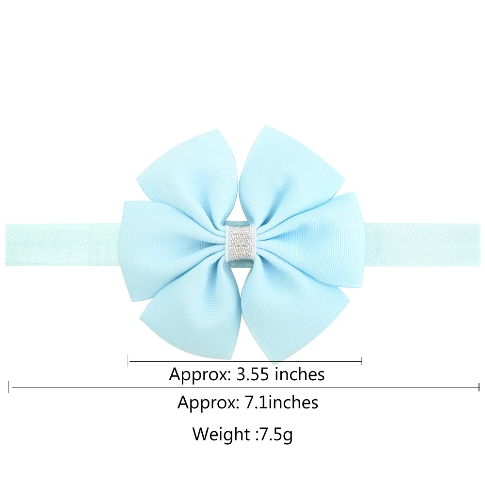 20 шт./лот 3 5 ''детские серебряные блестящие ленты в рубчик банты повязка на