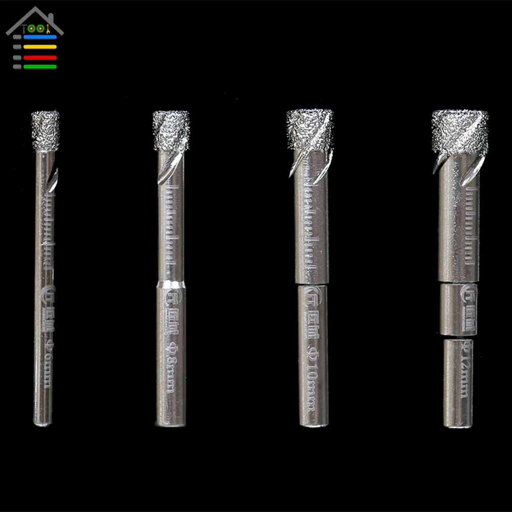 AUTOTOOLHOME 6 8 10 12 мм прочное сверло с алмазным покрытием для сухого бурения для стекла, мрамора, гранита, кварца, фарфора, керамики
