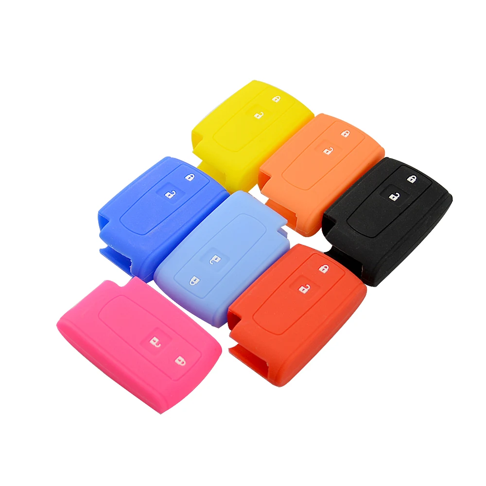 Цветной силиконовый 2 кнопки мягкий резиновый дистанционный ключ брелок от