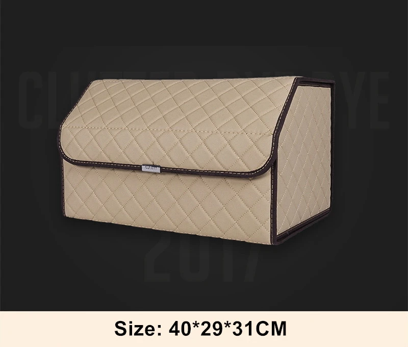 Diam Beige M Autofans Авто из искусственной кожи складная коробка багажника картонный органайзер для багажника складной автомобильный органайзер для багажника Большой багажный багажник S03 - Название цвета: Diam Beige M