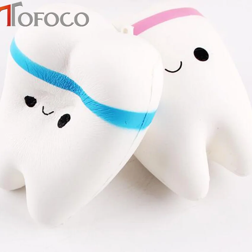 Kawii Jumbo Tooth Squishy медленно поднимающаяся игрушка моделирование милая улыбка зубы