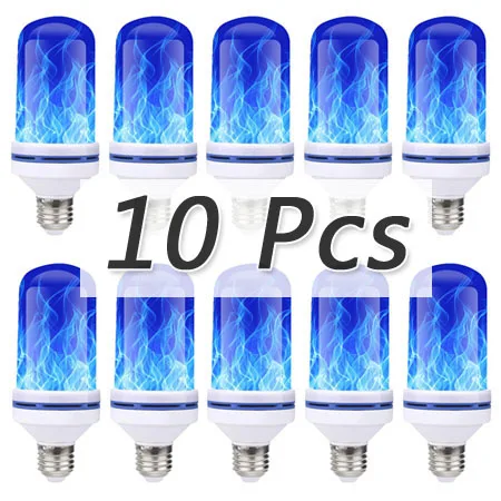 10 pcs Blue Эффект пламени светодиодный лампы мерцание огонь светодиодный горящий свет лампы вечерние садовое, Рождественское украшение огни Flamme ампулы - Испускаемый цвет: 10 pcs Blue
