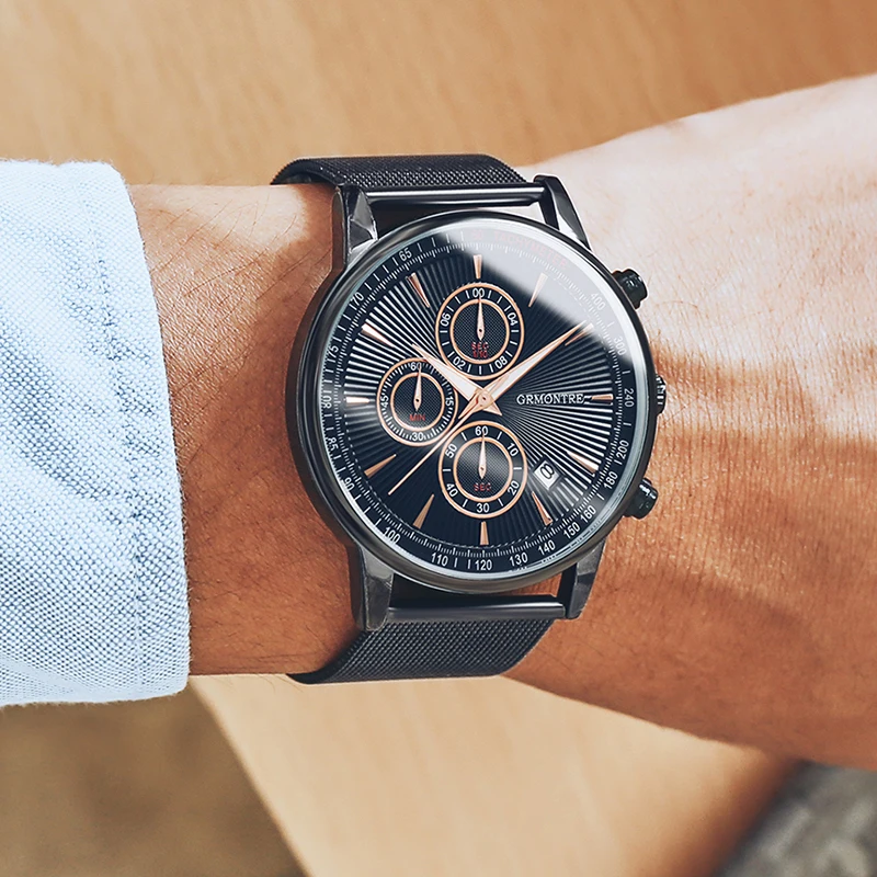 2019 мужские часы Лидирующий бренд Роскошные военные аналоговые кварцевые