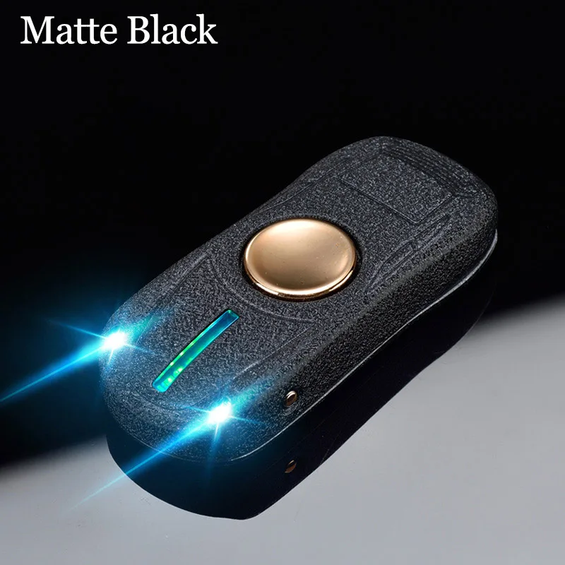 Matte Black USB Зажигалка перезаряжаемая спиральная Гироскопическая игрушка пальцевая Зажигалка ручной ротатор зарядка ветрозащитная плазменная зажигалка с освещением - Цвет: Matte Black