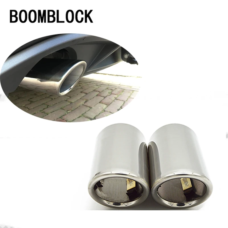 BOOMBLOCK 2 шт. для Volkswagen VW Jetta MK6 1,4 т 2.0tdi Гольф 6 7 2012- Skoda выхлопных глушитель Совет Конец трубы Нержавеющая сталь