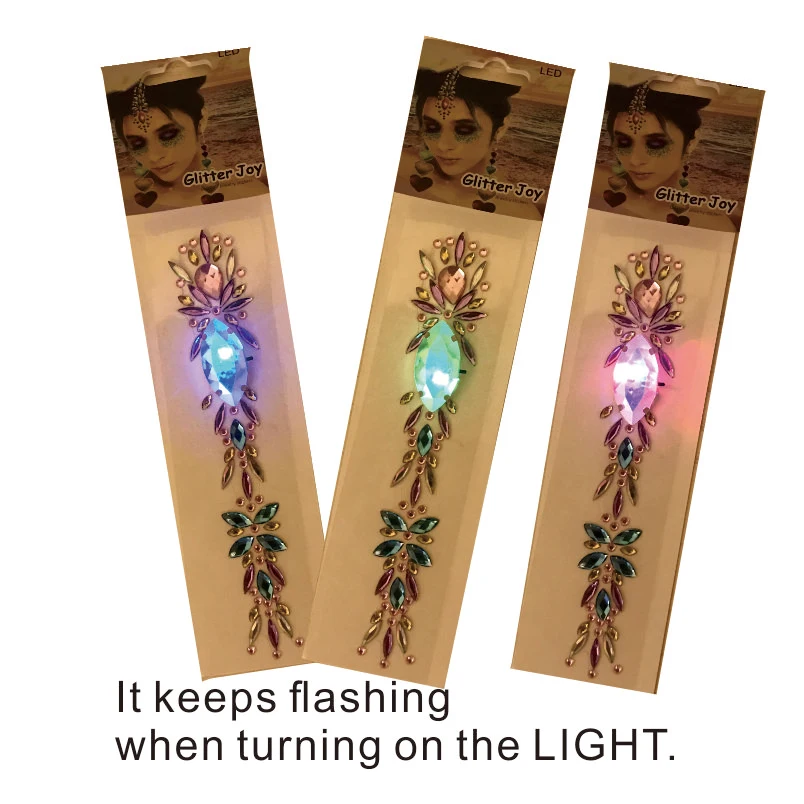 LEH03 1 PC LED Hair Tattoo Sticker best Hair Accessories for festival Makeup Sticker