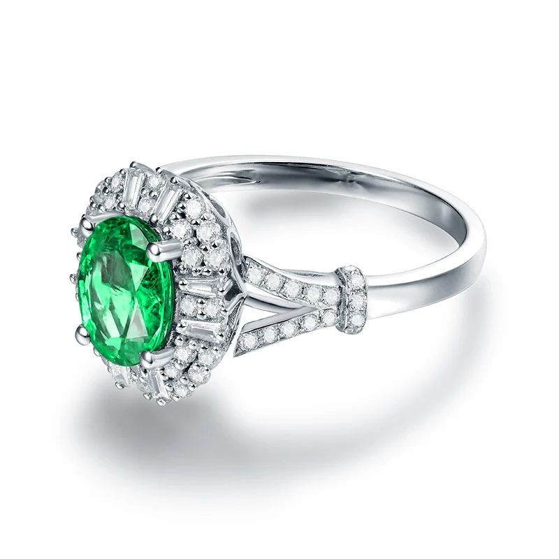 Новое кольцо с изумрудами обручальное двойного назначения овальный камень