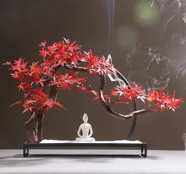 Имитирующий кленовый лист пейзаж дома пройти мягкие украшения Творческая модель комнатный семейный чайный зал китайский Декор