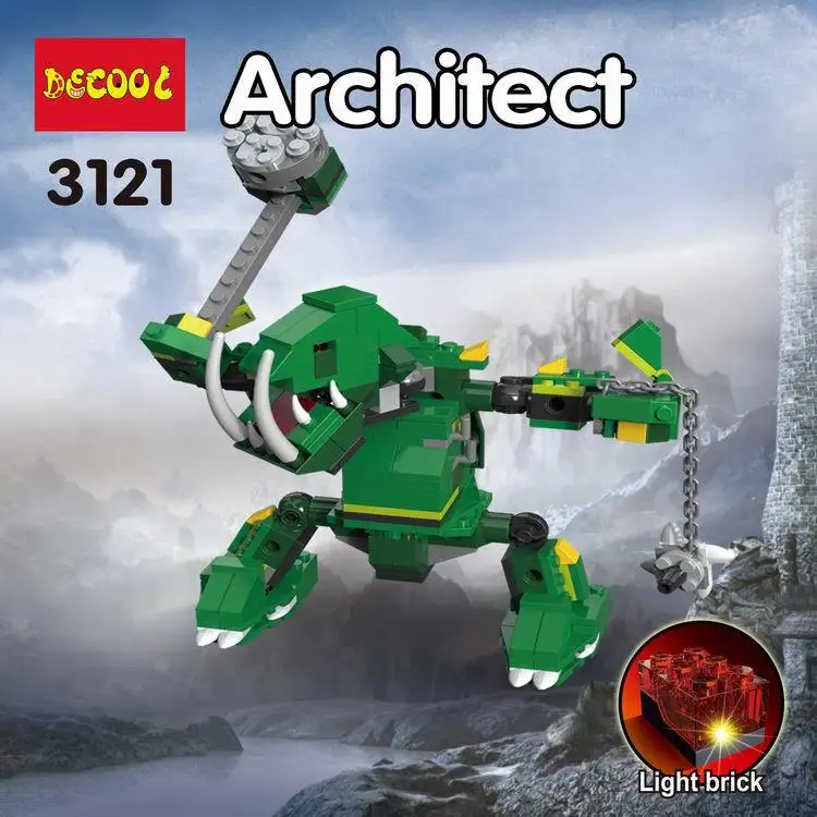 Decool 3121 598 pcs 8in1 Ninja Vert Dragon Avec La Lumiere Building Blocks set DIY Briques Jouets pour enfants Drole | Игрушки и хобби